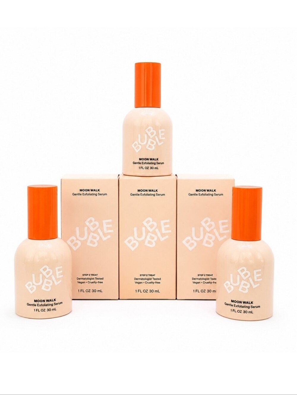 Bubble Moon Walk Gentle Exfoliating Serum 3-Pack NIB 1 oz/30 mL